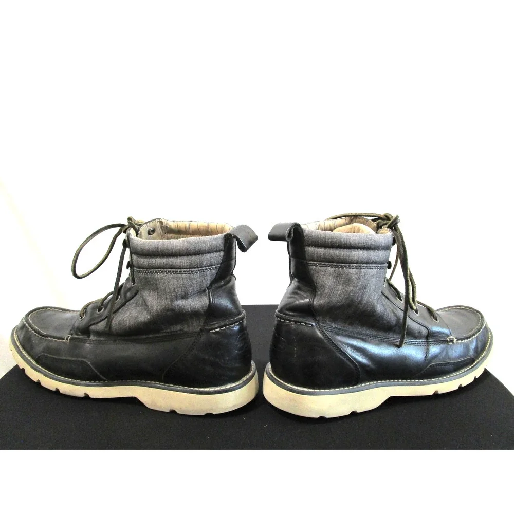 Sperry Top Sider Shipyard Rigger Black, Gray Leather Lace Up Boots Men 12 M